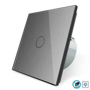Бесконтактный диммер Livolo серый стекло (VL-C701D-PRO-15) Бесконтактный диммер Livolo серый стекло (VL-C701D-PRO-15)
