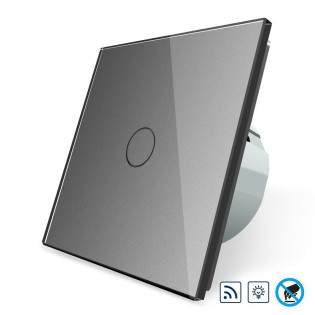 Бесконтактный радиоуправляемый диммер Livolo серый стекло (VL-C701DR-PRO-15) Бесконтактный радиоуправляемый диммер Livolo серый стекло (VL-C701DR-PRO-15)