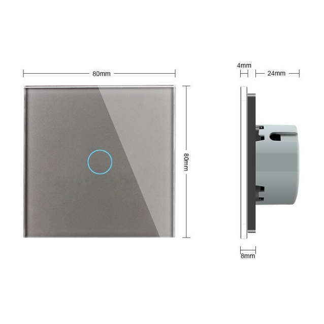 Бесконтактный проходной выключатель Livolo серый стекло (VL-C701SPRO-15)