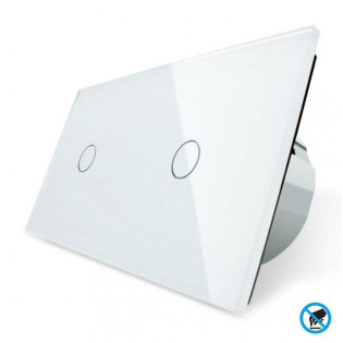 Бесконтактный выключатель Livolo 2 канала (1-1) белый стекло (VL-C701/C701-PRO-11) Бесконтактный выключатель Livolo 2 канала (1-1) белый стекло (VL-C701/C701-PRO-11)