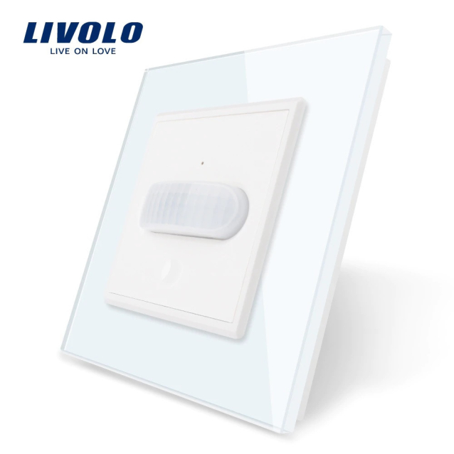 Сенсорный выключатель с датчиком движения Livolo белый стекло (VL-C701RG-11)