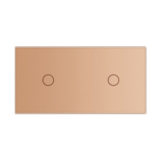 Сенсорный диммер Livolo 2 канала (1-1) золото стекло (VL-C702D-13) Сенсорный диммер Livolo 2 канала (1-1) золото стекло (VL-C702D-13)