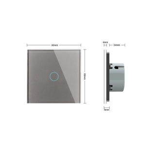 Сенсорная кнопка Livolo Сухой контакт 1 канал серый стекло (VL-C701IH-15) Сенсорная кнопка Livolo Сухой контакт 1 канал серый стекло (VL-C701IH-15)