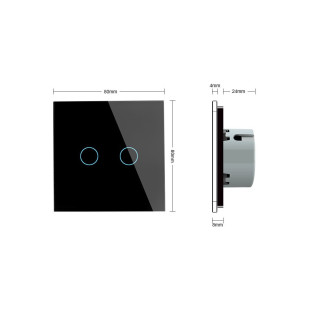 Сенсорный выключатель Livolo Сухой контакт 2 канала черный стекло (VL-C702I-12)