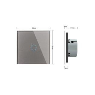 Сенсорный выключатель Livolo Сухой контакт 1 канал серый стекло (VL-C701I-15)