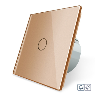 Сенсорная кнопка Livolo Сухой контакт 1 канал золото стекло (VL-C701IH-13) Сенсорная кнопка Livolo Сухой контакт 1 канал золото стекло (VL-C701IH-13)