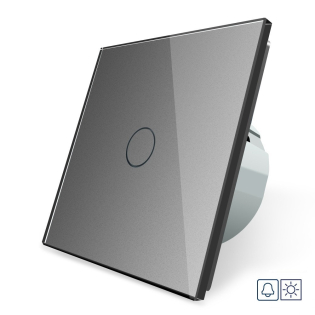 Сенсорная кнопка Livolo Сухой контакт 1 канал серый стекло (VL-C701IH-15) Сенсорная кнопка Livolo Сухой контакт 1 канал серый стекло (VL-C701IH-15)