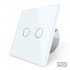 Сенсорная кнопка Сухой контакт 2 канала Livolo белый стекло (VL-C702IH-11)