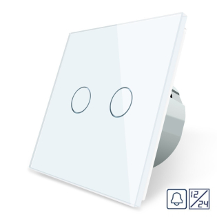 Сенсорная кнопка Livolo 12/24В 2 канала белый стекло (VL-C702CH-11) Сенсорная кнопка Livolo 12/24В 2 канала белый стекло (VL-C702CH-11)