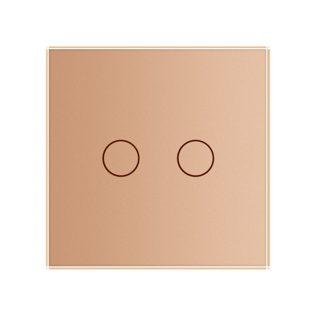 Сенсорная кнопка Сухой контакт 2 канала Livolo золото стекло (VL-C702IH-13)