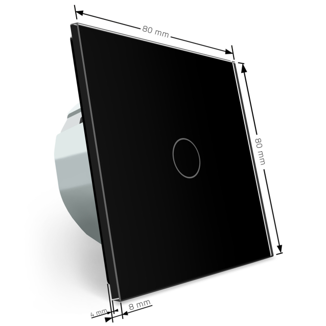 Сенсорный выключатель Livolo Сухой контакт 1 канал черный стекло (VL-C701I-12)