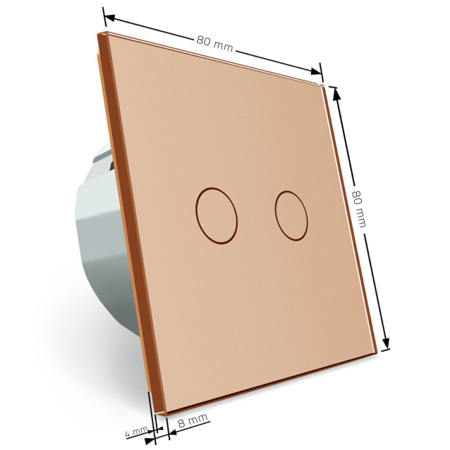 Сенсорный выключатель Livolo Сухой контакт 2 канала золото стекло (VL-C702I-13)