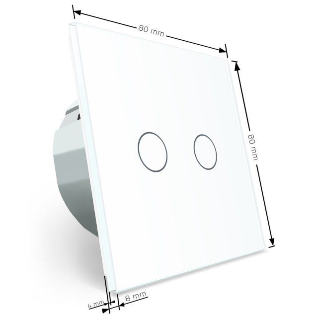 Сенсорный выключатель Livolo 12/24В 2 канала белый стекло (VL-C702C-11)