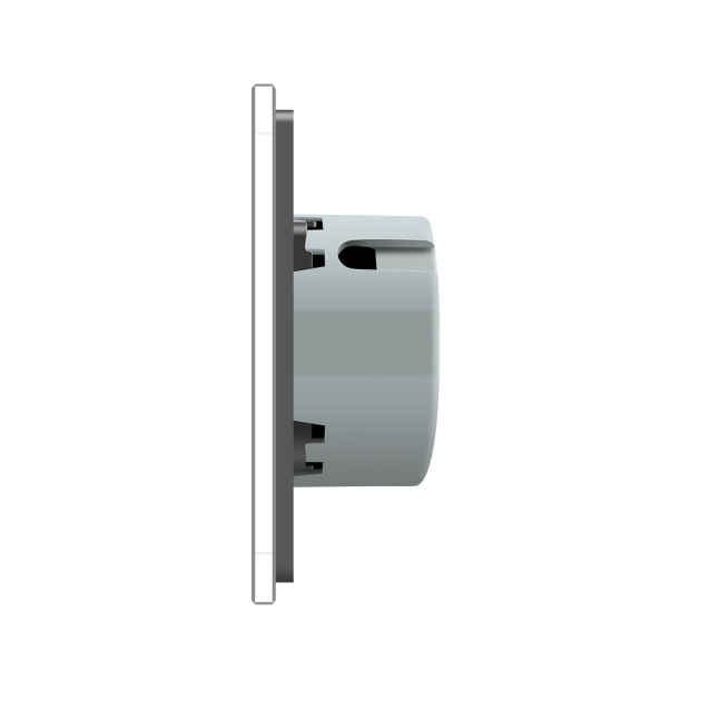Сенсорная кнопка Импульсный выключатель Проходной диммер 2 канала Livolo серый стекло (VL-C702H-15)