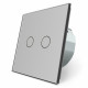 Сенсорный выключатель для ролет штор ворот жалюзи Livolo серый стекло (VL-C702W-15)