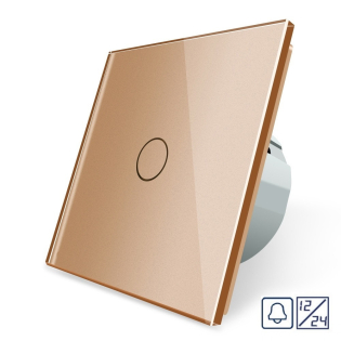 Сенсорная кнопка 1 сенсор 12/24V золотой стекло Livolo (VL-C701CH-13) Сенсорная кнопка 1 сенсор 12/24V золотой стекло Livolo (VL-C701CH-13)