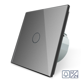 Сенсорная кнопка 1 сенсор 12/24V серый стекло Livolo (VL-C701CH-15) Сенсорная кнопка 1 сенсор 12/24V серый стекло Livolo (VL-C701CH-15)