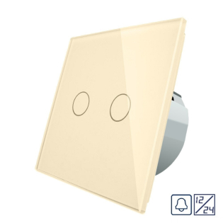 Сенсорная кнопка 2 сенсора 12/24В бежевый стекло Livolo (VL-C702CH-16) Сенсорная кнопка 2 сенсора 12/24В бежевый стекло Livolo (VL-C702CH-16)