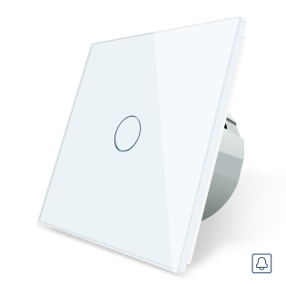 Сенсорная кнопка Импульсный выключатель Мастер кнопка Проходной диммер Livolo белый стекло (VL-C701H-11) Сенсорная кнопка Импульсный выключатель Мастер кнопка Проходной диммер Livolo белый стекло (VL-C701H-11)