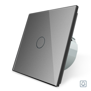 Сенсорная кнопка Импульсный выключатель Мастер кнопка Проходной диммер Livolo серый стекло (VL-C701H-15) Сенсорная кнопка Импульсный выключатель Мастер кнопка Проходной диммер Livolo серый стекло (VL-C701H-15)