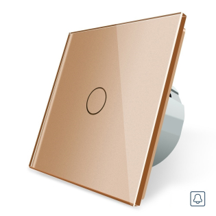 Сенсорная кнопка Импульсный выключатель Мастер кнопка Проходной диммер Livolo золото стекло (VL-C701H-13) Сенсорная кнопка Импульсный выключатель Мастер кнопка Проходной диммер Livolo золото стекло (VL-C701H-13)