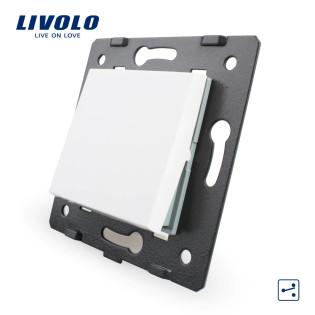 Механизм клавишный механический проходной выключатель Livolo белый (VL-C7K1S-11) Механизм клавишный механический проходной выключатель Livolo белый (VL-C7K1S-11)