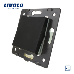 Механизм клавишный механический проходной выключатель Livolo черный (VL-C7K1S-12) Механизм клавишный механический проходной выключатель Livolo черный (VL-C7K1S-12)