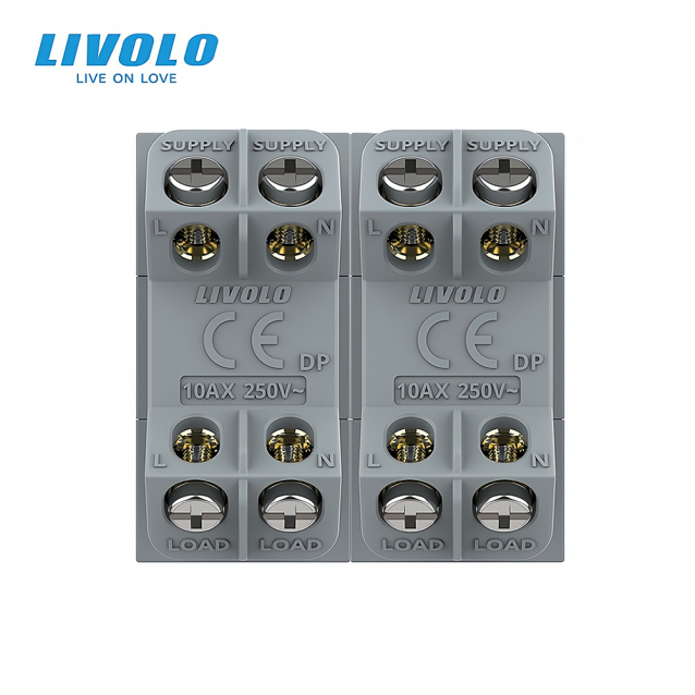 Механизм клавишный перекрестный выключатель черный Livolo (VL-FCMM10A-1BP)