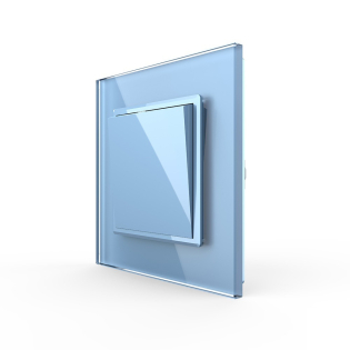 Одноклавишный выключатель голубой стекло Livolo (VL-C7K1-19)