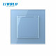 Одноклавишный выключатель голубой стекло Livolo (VL-C7K1-19)