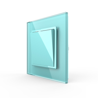 Одноклавишный выключатель зеленый стекло Livolo (VL-C7K1-18)