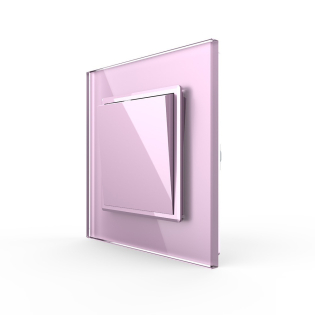 Одноклавишный выключатель розовый стекло Livolo (VL-C7K1-17)