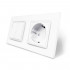 Двухклавишный выключатель с розеткой белый стекло Livolo (VL-C7C1EUK2-11)