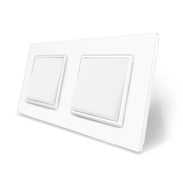 Комплект одноклавишных выключателей белый стекло Livolo (VL-C7K1K1-11)