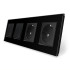 Комплект одноклавишных выключателей с двойной розеткой Livolo черный стекло (VL-C7K1/K1/FCTC16A/FCTC16A-8BP)
