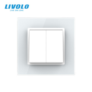 Двухклавишный перекрестный выключатель белый Livolo (VL-C7FCMM10A-1WP) Двухклавишный перекрестный выключатель белый Livolo (VL-C7FCMM10A-1WP)