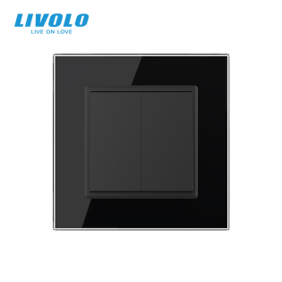 Двухклавишный перекрестный выключатель черный Livolo (VL-C7FCMM10A-1BP) Двухклавишный перекрестный выключатель черный Livolo (VL-C7FCMM10A-1BP)
