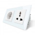 Розетка евро и универсальная силовая Livolo цвет белый стекло (VL-C7C1EUC1C-11)