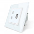 Розетка универсальная и розетка USB Livolo белый стекло (VL-C7C1AUSB-11)