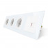Розетка четырехместная комбинированная Силовая Интернет Livolo белый стекло (VL-C7C3EU1CK0-11)