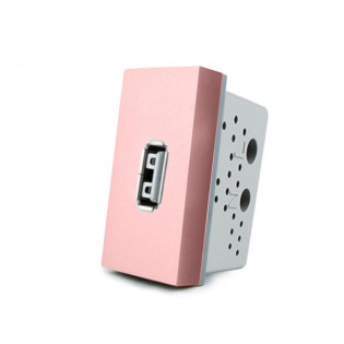 Механизм розетка USB Livolo с блоком питания 2.1А, 5V розовый (VL-C7-1USB-17) Механизм розетка USB Livolo с блоком питания 2.1А, 5V розовый (VL-C7-1USB-17)