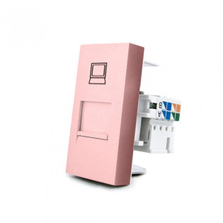 Механизм розетка интернет RJ-45 Cat 6 Livolo розовый (VL-C7-1C-17) Механизм розетка интернет RJ-45 Cat 6 Livolo розовый (VL-C7-1C-17)