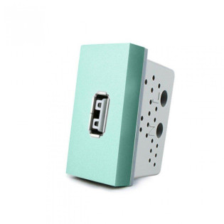 Механизм розетка USB с блоком питания зеленый Livolo (C7-1USB-18) Механизм розетка USB с блоком питания зеленый Livolo (C7-1USB-18)
