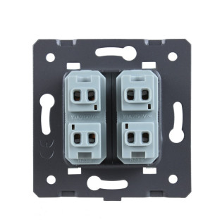 Механизм Универсальная двойная розетка 2 стандарта в 1 золото Livolo (VL-C7-C2A-13) Механизм Универсальная двойная розетка 2 стандарта в 1 золото Livolo (VL-C7-C2A-13)