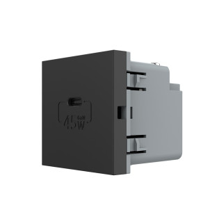 Механизм розетка USB type C с блоком питания 45W черный Livolo (VL-FCUC-2BP) Механизм розетка USB type C с блоком питания 45W черный Livolo (VL-FCUC-2BP)