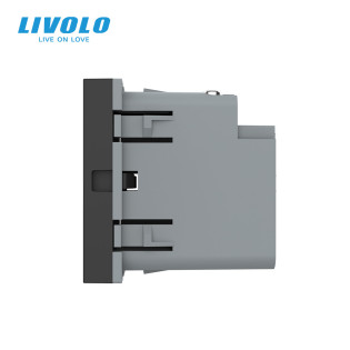 Механизм розетка USB type C с блоком питания 45W черный Livolo (VL-FCUC-2BP) Механизм розетка USB type C с блоком питания 45W черный Livolo (VL-FCUC-2BP)