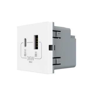Механизм розетка USB-A и USB-C 36W белый (VL-FCUA18W.UC18W-2WP) Механизм розетка USB-A и USB-C 36W белый (VL-FCUA18W.UC18W-2WP)