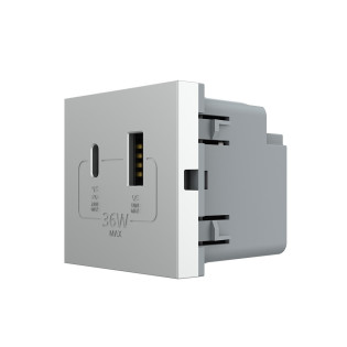 Механизм розетка USB-A и USB-C 36W серый (VL-FCUA18W.UC18W-2IP) Механизм розетка USB-A и USB-C 36W серый (VL-FCUA18W.UC18W-2IP)
