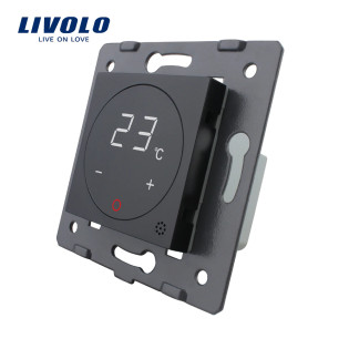 Механизм терморегулятор сенсорный Livolo для водяных систем отопления черный (VL-C7-01TM-12) Механизм терморегулятор сенсорный Livolo для водяных систем отопления черный (VL-C7-01TM-12)