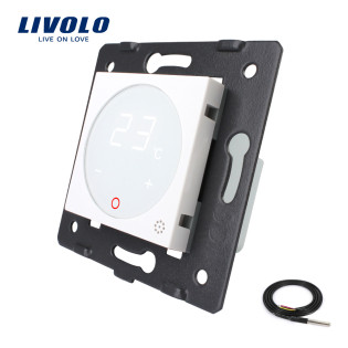 Механизм терморегулятор Livolo с датчиком температуры пола белый (VL-C7-01TM2-11) Механизм терморегулятор Livolo с датчиком температуры пола белый (VL-C7-01TM2-11)